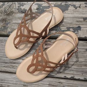 Strappy Sandals, brown, size 9